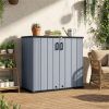 23.5 Cu.ft Outdoor Storage Shed with Lockable Door, PP HDPE Horizontal Garden Tool Cabinet - Gray