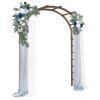 7FT Wooden Garden Arbor, Wedding Arch Backdrop Stand for Ceremony Party, Garden Pergola with Trellis for Climbing Plants, Dark Brown