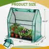 Mini Greenhouse with PE Cover, Indoor Outdoor Plant Gardening Green House for Garden Backyard, 36*18*33in, Green