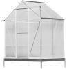 6.3'*4.2'*7' Polycarbonate Greenhouse, Heavy Duty Outdoor Aluminum Walk-in Green House Kit with Rain Gutter, Vent and Door for Backyard Garden