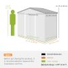 7' x 4' x 6' Garden Storage Shed Outdoor Patio Metal Tool Storage House w/ Foundation Kit and Double Doors Light Green