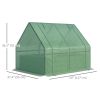Steel Outdoor Raised Garden Bed with Greenhouse,Cover, Roll Up Door, Dual Use, 50"x37.4"x36.2", Green