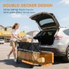 Double Decker Folding Wagon Cart, 450LBS & 350L Capacity Collapsible Garden Cart for Camping Sports Shopping and Beach