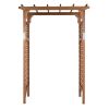 [Same Code: 70748191]152*60*215cm Beautiful And Practical Flat-Topped Wooden Arch Garden Arch Dark Brown