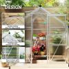 6' x 6' x 6.6' Polycarbonate Greenhouse, Walk-In Green House Kit Garden, Plants Grow, Galvanized Sheet Aluminum Frame with Rain Gutter