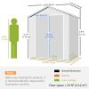 6x4.5FT Plastic Shed, Lockable Garden Tool Storage House with Double Doors and Vent, Grey