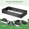 3-in-1 Raised Garden Bed with Greenhouse Cover 130 Gal Galvanized Metal Planter Box - Black