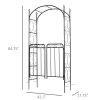 7' Metal Garden Arbor Arch with Scrollwork Doors for Ceremony, Weddings, Party, Backyard, Lawn