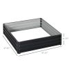 4' x 4' x 1' Raised Garden Bed Galvanized Steel Planter Box for Vegetables, Flowers, Herbs, Grey