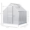 6' x 6' x 6.5' Polycarbonate Greenhouse, Walk-in Green House with Adjustable Roof Vent, Galvanized Base, Sliding Door and Rain Gutter for Outdoor