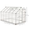 6' x 10' x 6.6' Polycarbonate Greenhouse, Walk-In Green House Kit Garden, Plants Grow, Galvanized Sheet Aluminum Frame with Rain Gutter