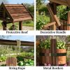 Wooden wishing well, wishing well flowerpot, carbonized
