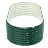 8×4×2ft Raised Garden Bed, Oval Galvanized Outdoor Planter Box, Metal Garden Bed for Planting Vegetables Fruits Flowers, Green