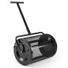 27"×16" Lawn Fertilizer Spreader with Diamond Mesh Clump-Free Garden Compost Spreader - Black