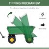 Garden Dump Cart Heavy Duty 440lbs Wagon with Steel Frame and 10'' Pneumatic Tires, Green