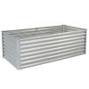 6×3×2ft Galvanized Raised Garden Bed, Metal Outdoor Planter Box, Rectangular Garden Bed for Planting Vegetables Fruits Flowers, Silver