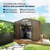 7' x 4' x 6' Garden Storage Shed Outdoor Patio Metal Tool Storage House w/ Foundation Kit and Double Doors Brown
