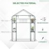 Outdoor Walk-in Mini Greenhouse with Mesh Door & Windows, Small Portable Garden Green House with 3 Tiers 6 Shelves, Trellis, & Plant Labels