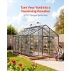 8 x 10 FT Polycarbonate Greenhouse, Heavy Duty Outdoor Green House with Adjustable Vents & Push-Pull Lockable Door, Quick Setup