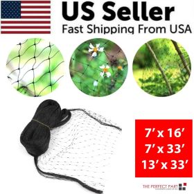 33FT Anti Bird Netting Pond Net Protection Tree Crops Plants Fruits Garden Mesh (Net Color: Black, Length: 13FT x 33FT)