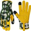Leather Gardening Gloves for Women Thorn Proof Garden Gloves Touch Screen Working Gloves Gifts  Medium