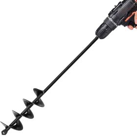 Auger Drill Bit 2x14.6inch Garden Plant Flower Bulb Auger Rapid Planter Bulb & Bedding Plant Auger for 3/8" Hex Drive Earth Drill Fence Post Umbrella (size: 2"x14.6")