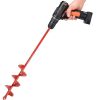 Auger Drill Bit 2x14.6inch Garden Plant Flower Bulb Auger Rapid Planter Bulb & Bedding Plant Auger for 3/8" Hex Drive Earth Drill Fence Post Umbrella