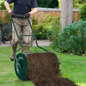 24-Inch Peat Moss Spreader with Upgrade Side Latches and U-shape Handle (Color: Green)