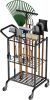 Garden Tool Organizer with Storage Hooks, Yard Tool Tower Rack for Garage Organization and Storage, Up to 35 Long-Handled Tools