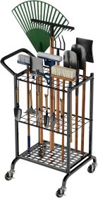 Garden Tool Organizer with Storage Hooks, Yard Tool Tower Rack for Garage Organization and Storage, Up to 35 Long-Handled Tools (Color: B Style)