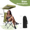 Portable Camping Chair Beach Chair with Shade Canopy, Fold Lightweight Oversized for All, Easy to Open and Close Without Installation