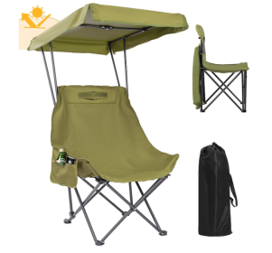 Portable Camping Chair Beach Chair with Shade Canopy, Fold Lightweight Oversized for All, Easy to Open and Close Without Installation (size: Green    1P)