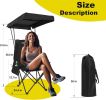 Portable Camping Chair Beach Chair with Shade Canopy, Fold Lightweight Oversized for All, Easy to Open and Close Without Installation