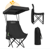 Portable Camping Chair Beach Chair with Shade Canopy, Fold Lightweight Oversized for All, Easy to Open and Close Without Installation