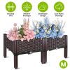 Outdoor Raised Garden Bed with Legs Elevated Planter Box with Self-watering System for Garden Patio Balcony Vegetables Flowers Herbs PP Plastic Box Ea