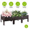 Outdoor Raised Garden Bed with Legs Elevated Planter Box with Self-watering System for Garden Patio Balcony Vegetables Flowers Herbs PP Plastic Box Ea
