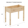 Raised Garden Bed - Cedar Planter with Non-Woven Liner, Bottom Drainage, 30-Inch Height