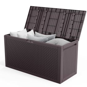 90gal Outdoor Garden Plastic Storage Deck Box Chest Tools Cushions Toys Lockable Seat (default: default title)
