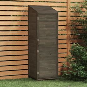 Garden Shed Anthracite Solid fir wood Medium Garden Shed (Color: Anthracite)