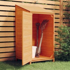 Garden Shed Brown Solid Fir Wood Medium Garden Shed Rectangular (Color: Brown)