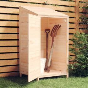Garden Shed Natural Wood Solid Fir Wood Medium Garden Shed (Color: Brown)