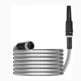 304 Stainless Steel Garden Water Hose Pipe Flexible Lightweight Kink Free Garden Water Outdoor Hose (size: 100FT)