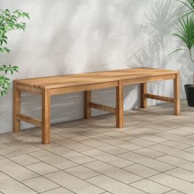 Patio Bench 59.1" Solid Teak Wood (Color: Brown)