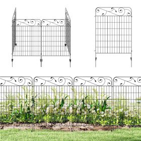 Garden Fence, 4 Pack Steel Fence Panels, 11.5' L x 43" H, Rust-Resistant Decorative Border Flower Edging for Yard, Landscape, Patio, Outdoor Decor (title: default title)