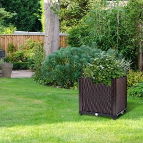 Raised Garden Bed Planter for Outdoor Plants Plastic Planters Box Elevated Garden Boxes Plant Pots of Garden Patio Balcony Deck to Planting Flowe (Color: as picture)
