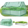 1PC 6 x 3 x 3 Feet Galvanized Raised Garden Bed with Greenhouse's Raised Flower Bed