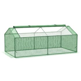 Outsunny 71" x 36" x 28" Mini Greenhouse Portable Hot House for Plants with Large Zipper Windows for Outdoor, Indoor, Garden, Green (Color: as Pic)