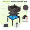 Outdoor Raised Garden Bed with Legs Elevated Planter Box with Self-watering System for Garden Patio Balcony Vegetables Flowers Herbs PP Plastic Box Ea