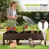 Outdoor Raised Garden Bed with Legs Elevated Planter Box with Self-watering System for Garden Patio Balcony Vegetables Flowers Herbs PP Plastic Box Ea