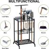 Garden Tool Organizer with Storage Hooks, Yard Tool Tower Rack for Garage Organization and Storage, Up to 35 Long-Handled Tools